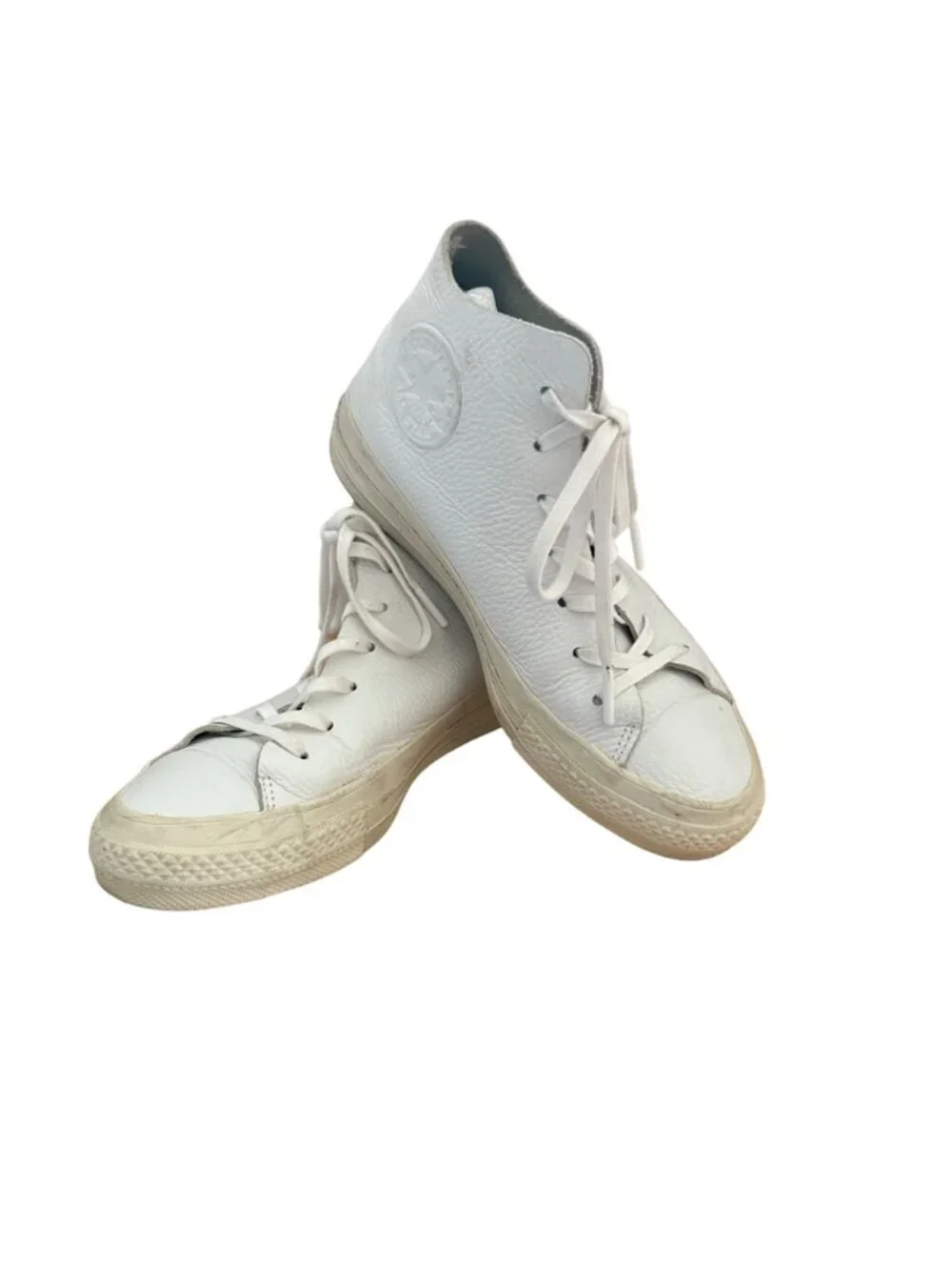 Converse Chuck Taylor All Star Mens Size 5 White Leather Prime Hi Top Sneakers - Picture 3 of 15